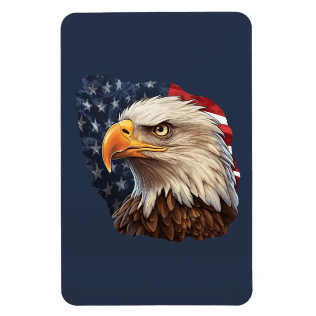 American Flag Bald Eagle Magnet (Vertical)