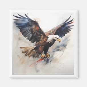 American flag bald eagle magnet