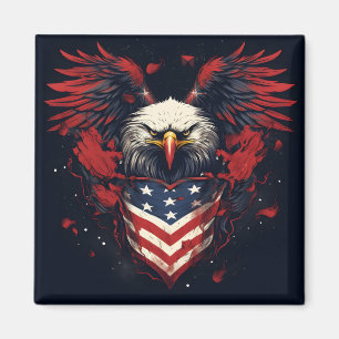 American flag bald eagle  magnet