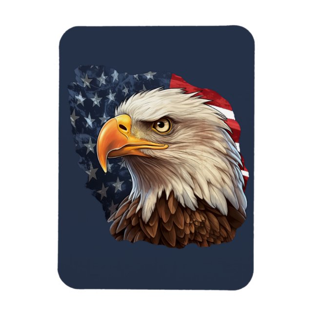 American Flag Bald Eagle Magnet (Vertical)