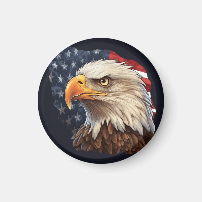 American Flag Bald Eagle Magnet (Front)