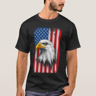 American Flag Bald Eagle Patriotic 4th of July USA T-Shirt