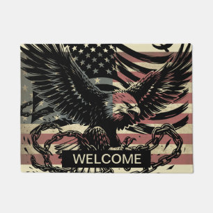 American Flag Bald Eagle Patriotic Door Mat