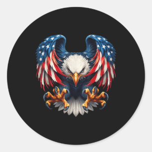 American Flag Bald Eagle Patriotic Eagle 4th Of Ju Classic Round Sticker