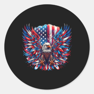American Flag Bald Eagle Patriotic Eagle 4th Of Ju Classic Round Sticker