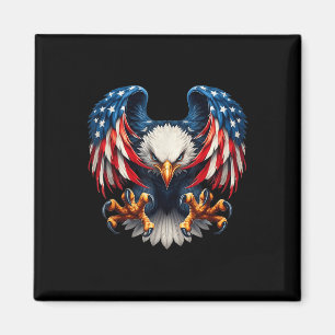 American Flag Bald Eagle Patriotic Eagle 4th Of Ju Magnet