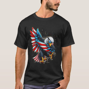American Flag Bald Eagle Patriotic Eagle 4th of Ju T-Shirt