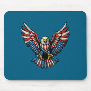 American Flag Bald Eagle Patriotic Graphic Art Mouse Pad