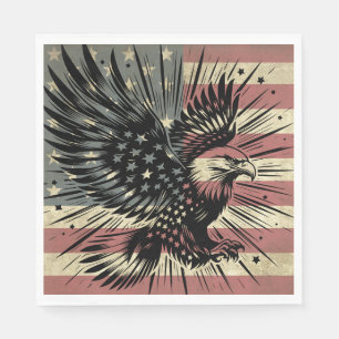 American Flag Bald Eagle Patriotic Napkin