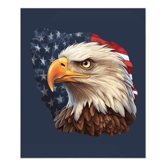 American Flag Bald Eagle Photo Print (Front)