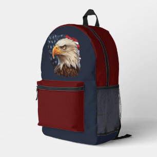 American Flag Bald Eagle Printed Backpack