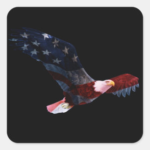 American Flag Bald Eagle Sticker