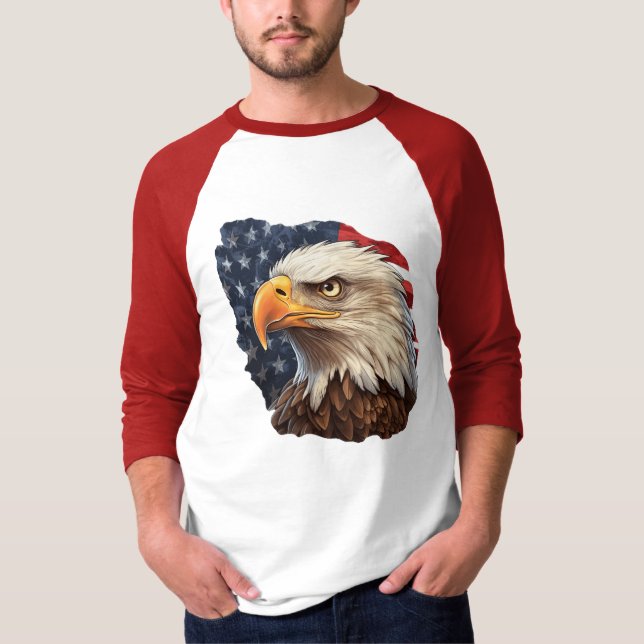 American Flag Bald Eagle T-Shirt (Front)