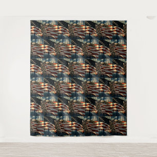American Flag Bald Eagle Tapestry