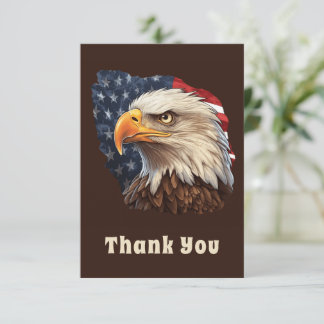 American Flag Bald Eagle Thank You Card