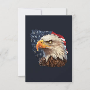 American Flag Bald Eagle Thank You Card