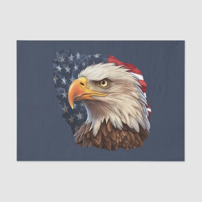 American Flag Bald Eagle Tissue Paper (Front)
