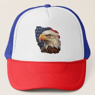 American Flag Bald Eagle Trucker Hat