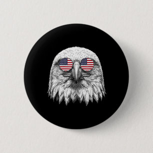 American Flag Bald Eagle USA 4th of July Patriotic 6 Cm Round Badge