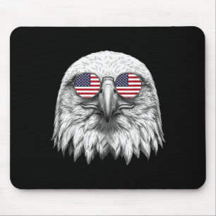 American Flag Bald Eagle USA 4th of July Patriotic Mouse Pad