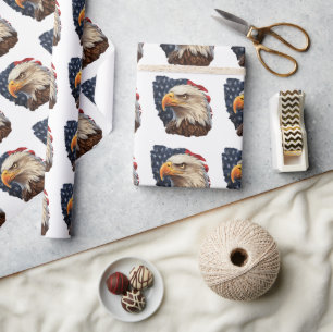 American Flag Bald Eagle Wrapping Paper
