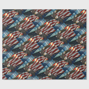 American Flag Bald Eagle Wrapping Paper