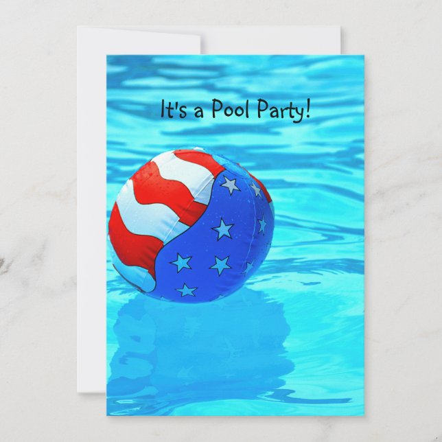 American Flag Ball Pool Party Invitation (Front)