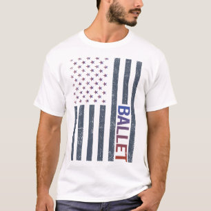American Flag Ballet Ballerina T-Shirt