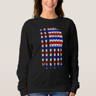 American Flag Barber Scissor Barbershop Cut Trim B Sweatshirt