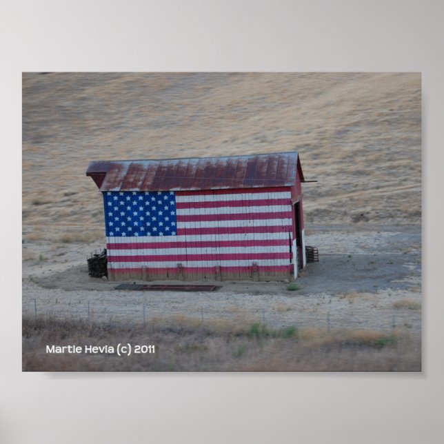 American Flag Barn by Martie Hevia - Photo Print (Front)