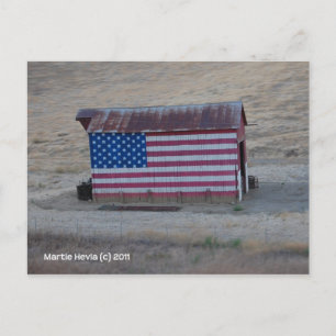 American Flag Barn Postcard