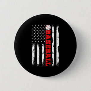 American Flag Baseball Apparel Team Vintage Baseba 6 Cm Round Badge