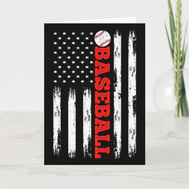 American Flag Baseball Apparel Team Vintage Baseba Card (Front)