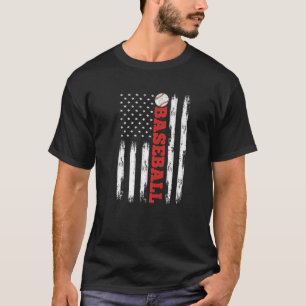 American Flag Baseball Apparel Team Vintage Baseba T-Shirt