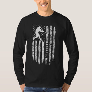 American Flag Baseball Apparel - Vintage Baseball T-Shirt
