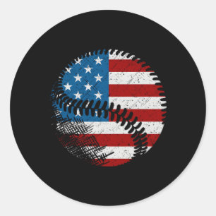 American Flag Baseball Baseball Classic Round Sticker