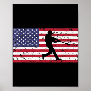 American Flag Baseball  Cool Vintage Gift Jersey T Poster