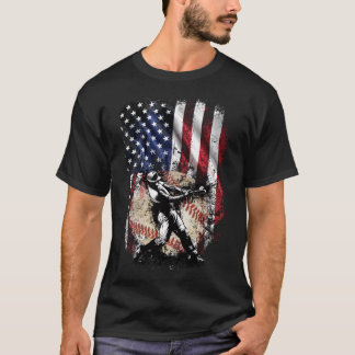 American Flag Baseball Lover USA 4th of July  T-Shirt