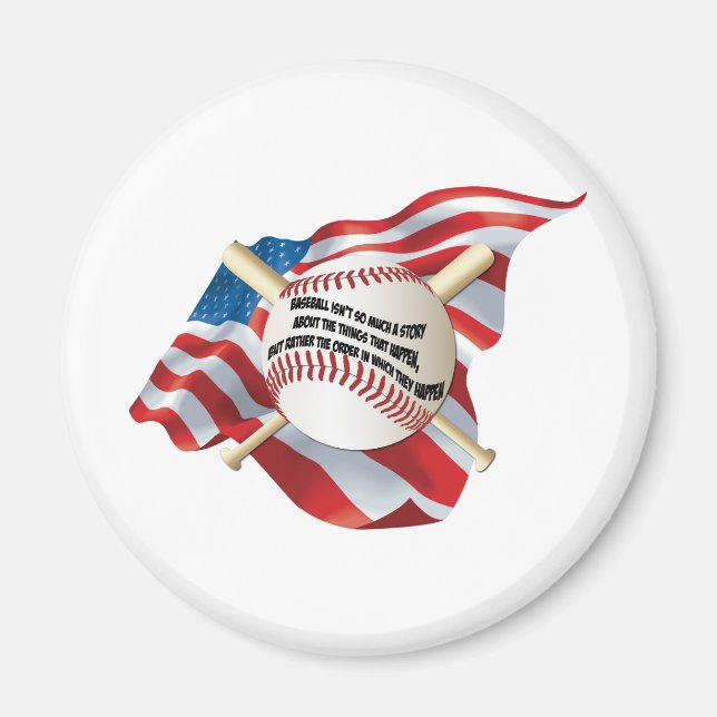 American Flag Baseball Magnet (Front)