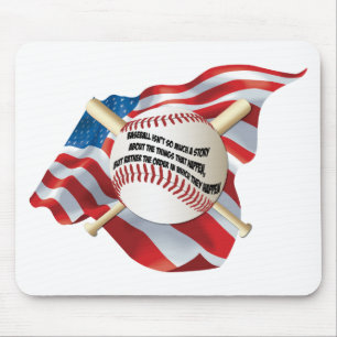 American Flag Baseball Mouse Pad