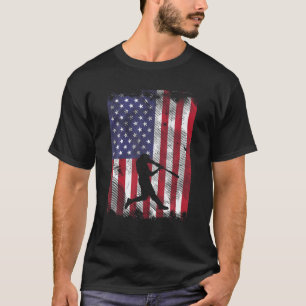 American Flag Baseball Player Vintage Patriotic Me T-Shirt