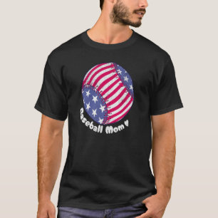 American Flag Baseball Softball Mum Mother Mama Co T-Shirt
