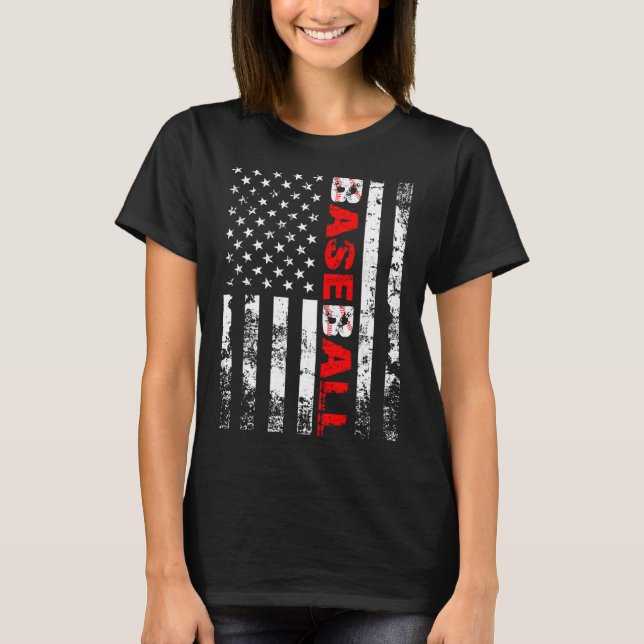 American Flag Baseball Team 282 T Shirt  (Front)