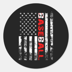 American Flag Baseball Team 282 T Shirt Classic Round Sticker