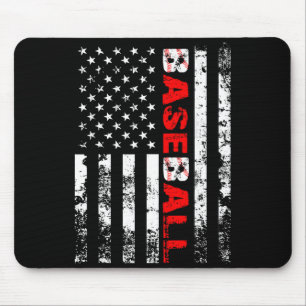 American Flag Baseball Team 282 T Shirt  Mouse Pad