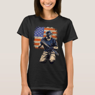 American Flag Baseball Team 4th Of July T Shirt