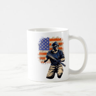 American Flag Baseball Team 4th Of July T Shirt  Coffee Mug