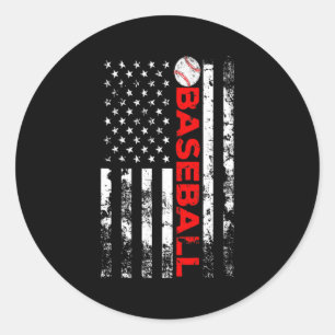 American Flag Baseball Team Baseball Flag For Me T Classic Round Sticker