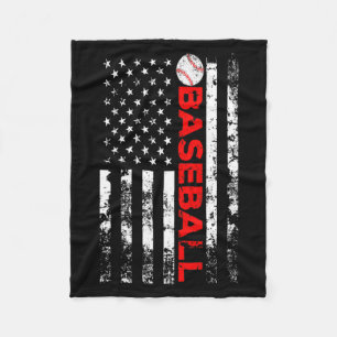 American Flag Baseball Team Baseball Flag For Me T Fleece Blanket
