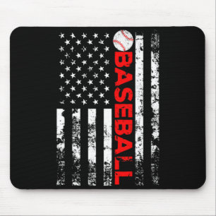 American Flag Baseball Team For Men Women T Shirt Mouse Pad